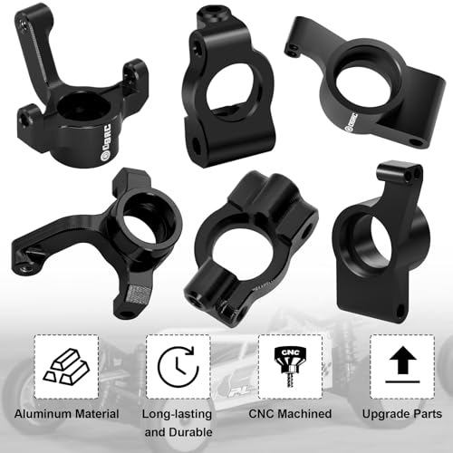 OGRC Aluminum Alloy Steering Knuckles, Caster Blocks C Hubs and Rear Hubs for 1/24 Losi Micro-B Buggy Upgrade Parts (Black) - color: Black