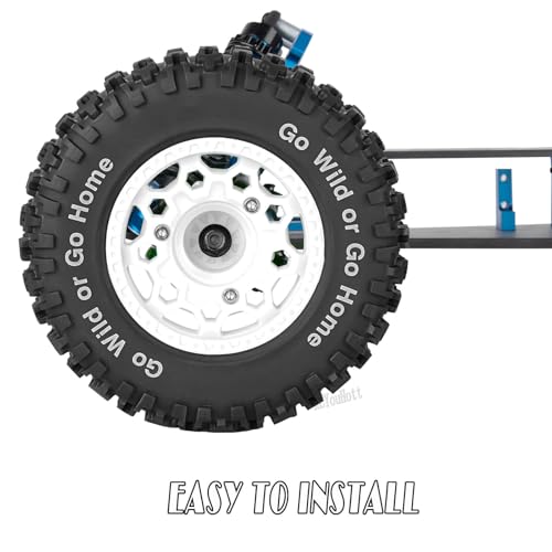 RC Truck Wheels Tires 12mm/14mm/17mm Hex for 1/10 Arrm a Senton/Slash 2WD 4WD 4×4/Axia1/Redca t/Rc4w d,w/Detachable Replace Running on Off-Road Tire RC Wheel Hex,Wheels and Tires,White - color: White- (Wheel Tires)