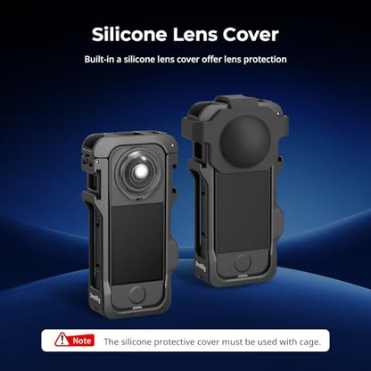 SmallRig Cage for Insta360 X4 Air, Plastic Protective Case for Insta360 X4 Air, Built-in Cold Shoe Mounts & 1/4" Locating Hole, with Silicone Lens Cover - 5940 - style: for Insta360 X4 Air（Lite)