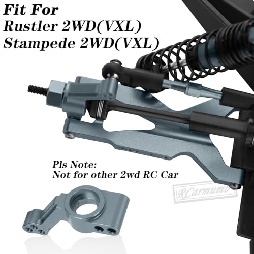 Upgrade Parts for Rustler/Stampede 2WD(VXL), Front/Rear Suspension A-Arms,Steering Blocks,Caster Blocks C-Hubs,Stub Axle Carriers,Shock Towers,Steering Bellcrank,RCarmumb Aluminum RC Hop-Up,Titanium - color: Titanium(1set)