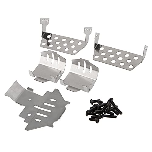5PCS ShareGoo Stainless Steel RC Skid Plate,RC Chassis Armor Protector Plate Protection Compatible with Traxxas TRX-4 82056-4 1/10 RC Crawler Car