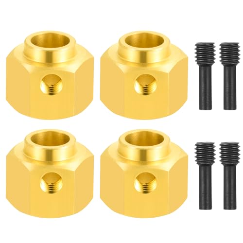 4Pcs Brass 12mm Wheel Hex Hubs Adapter, 9mm Thickness | 5mm, 8mm, 9mm, 10mm, 11mm, 12mm, Extension Combiner, Counterweight, For 1/10 Tra-xxas TRX4, RC Crawler Car - color: 9mm Thickness
