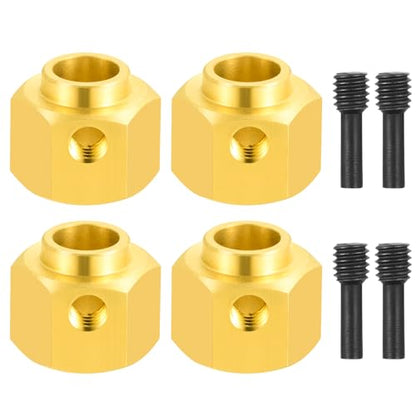 4Pcs Brass 12mm Wheel Hex Hubs Adapter, 9mm Thickness | 5mm, 8mm, 9mm, 10mm, 11mm, 12mm, Extension Combiner, Counterweight, For 1/10 Tra-xxas TRX4, RC Crawler Car - color: 9mm Thickness