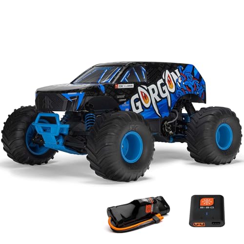 ARRMA RC Truck 1/10 Gorgon 2 Wheel Drive RTR Brushed Monster Truck Battery & Charger Included Blue ARA3230ST5 - color: Blue