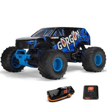 ARRMA RC Truck 1/10 Gorgon 2 Wheel Drive RTR Brushed Monster Truck Battery & Charger Included Blue ARA3230ST5 - color: Blue