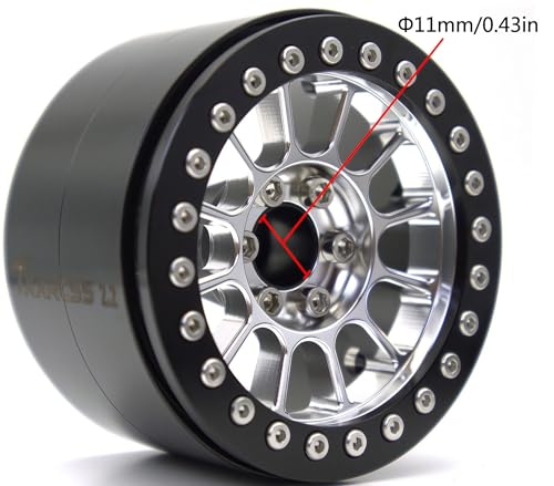 200g Super Heavy 2.2 Beadlock Wheels Rims for 1/10 RC Crawler 4pcs (Silver Black) - color: Silver Black