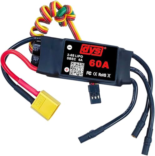DYS 60A 2-6S Brushless ESC with 5V/6A SBEC with XT60 & 3.5mm Plug for RC Fixed-Wing Aircraft Helicopter - color: Dys-60a-esc