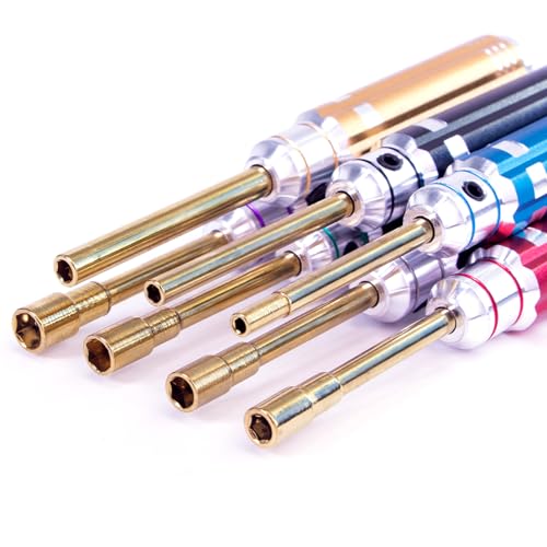 7PCS Colorful RC Hex Nut Driver Tool Set，2.0 2.5 3.0 3.5 4.0 4.5 5.0 Box Socket Driver Set，RC Hobby Tools Kit，Hexagon Nut Wrench Repair Tools For RC Mini Crawler Car