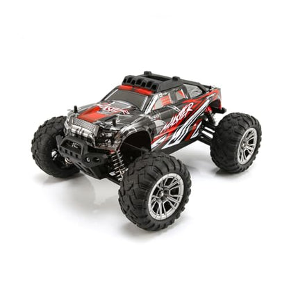 1/16 Scale 4WD RC Monster Truck RTR, 2.4GHz Proportional Off-Road Car | Oversized Off-Road Tires, Metal Shocks, 33KM/H High Speed, Waterproof Design, All Terrains Driving, Gift for Adults