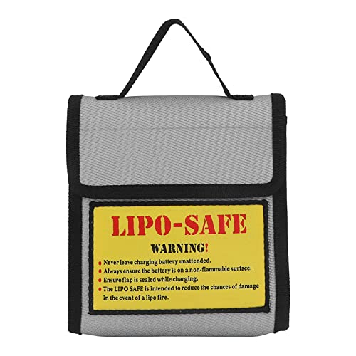 Lipo Battery Safety Bag, Fireproof Explosion Proof Battery Guard Sack with Fire Fibre Handle for Charging Storing Aircraft Batteries Home Workshop
