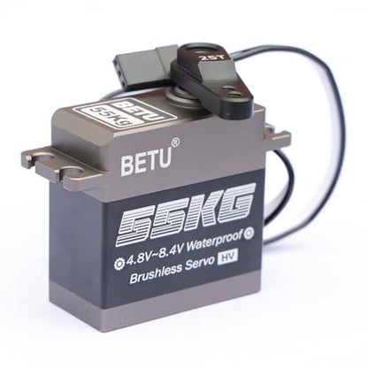 55kg Brushless Servo, Waterpoof and High Speed Servo | RC Servo Compatible with 1/5, 1/6, 1/8, 1/10 RC Car/Robot/Boat/Airplane