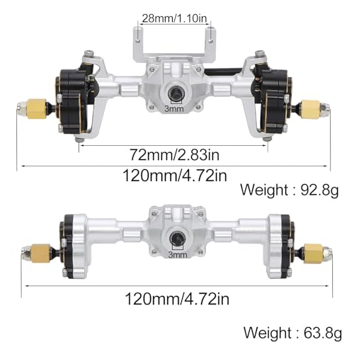 Aluminum Front Rear Portal Axle Complete Set+Brass Knuckle Cover for FMS FCX24 Power Wagon K5 FCX18 LC80 RC Crawler Upgrade Part