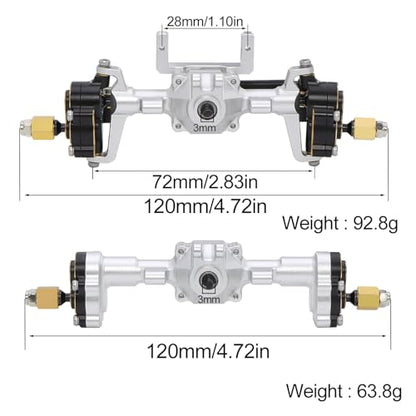 Aluminum Front Rear Portal Axle Complete Set+Brass Knuckle Cover for FMS FCX24 Power Wagon K5 FCX18 LC80 RC Crawler Upgrade Part
