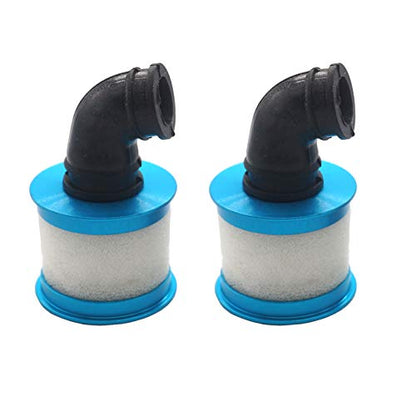 2Pcs RC Air Filter Aluminum Capped Cover with Element Sponge Engine Parts Compatible with Redcat Traxxas HSP Himoto 1/10 RC Nitro Monster Truck Buggy Car