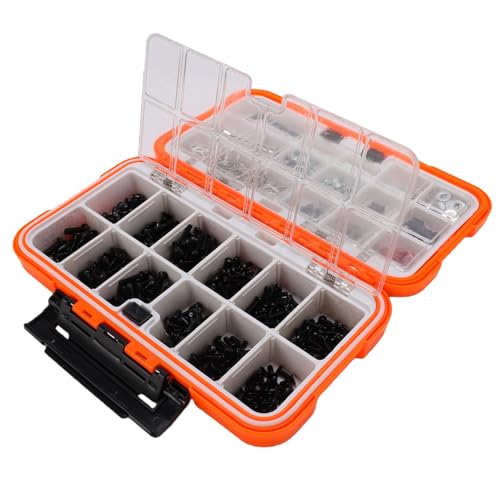 CHICIRIS RC Screw Kit, 537 Pieces Stainless Steel M3 M4 Screws Nuts Bolts Hardware Set with Double Sided Storage Box for 1/8 1/10 /12/16 Scale Remote Control Cars Trucks