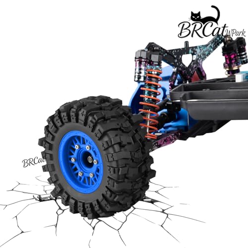 12/14/17mm Hex Hubs RC Truck Tires and Wheels for Slash 2WD 4X4,Arrm a Senton,Axia1,Rc 4wd,Red cat RC Truck,BRCatWPark RC Short Course Truck Wheels and Tires w/Sponge,(4Pcs) Navy Blue - color: Navy Blue - (12/14/17mm Hex)