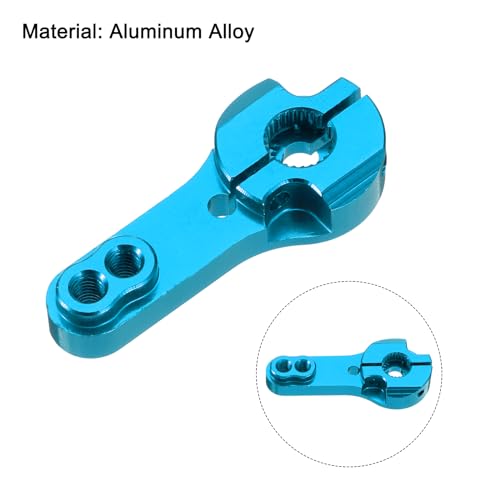 MECCANIXITY Aluminum Alloy 25T Steering Servo Arm Horn Blue for DIY RC Car/Boat/Airplane Boat Accessories 2 Pcs - color: Blue