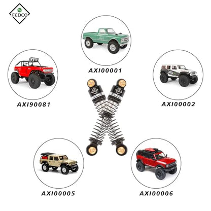 SCX24 Shocks 47MM Oil-Filled Damper For Axial SCX24 Upgrades | Long Travel Threaded Oil Shocks Absorber for 1/24 RC Crawler - color: silver