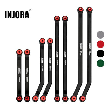 INJORA High Clearance Front 4 Links Set for SCX24 Gladiator Dodge Power Wagon 1/24 RC Crawler Car Axial, 8PCS (Black) - color: Black