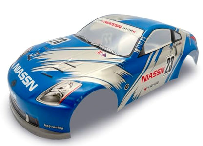 Painted PVC Body Shell for 1/10 On Road Racing Drift Car, Pre Cut, 1:10 Scale, 190mm, Nissan 350Z Style - color: Blue