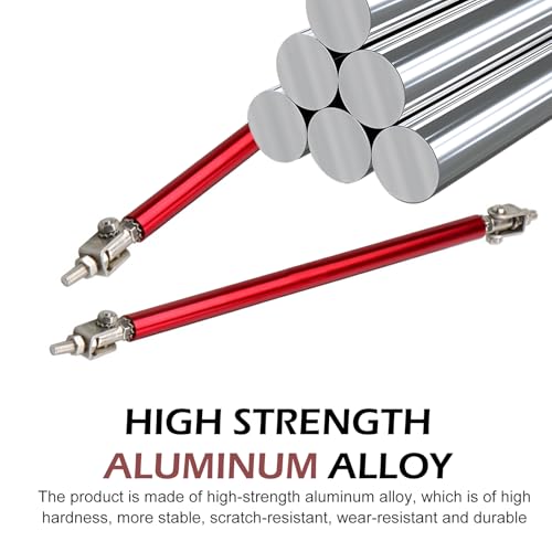 2 PCS Car Bumper Splitter Strut Rods, Adjustable 7.87" - 9.84" Automotive Splitter Strut Rods, Aluminum Alloy Bumper Lip Reinforcement Accessories, Universal for Most Cars (Red) - color: Red