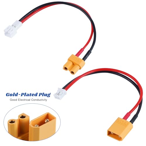 6PCS XT30 to JST PH2.0 Connector Plug Cable, XT30 Male Female Adapter Conversion Cable Wire 22AWG 10cm jst PH 2.0 Connector kit for RC Battery Plugs - size: XT30-JST 10cm 22AWG