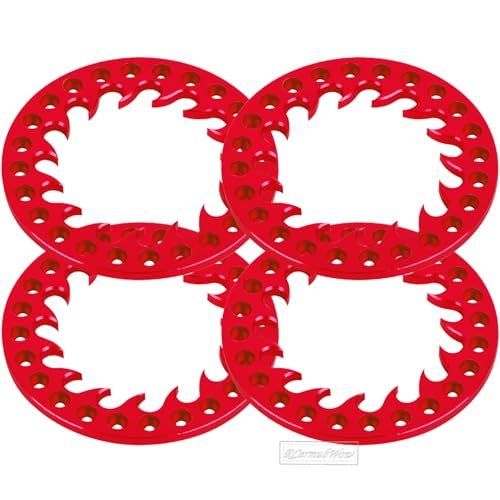 RC Metal 1.9 Beadlock Wheels Replacement Ring for 1/10 Crawler RC Car TRX4 SCX10 90046 90047,Alloy 1.9" Beadlock Rims Replacement Ring,4pcs,Red - color: Red(4pcs)