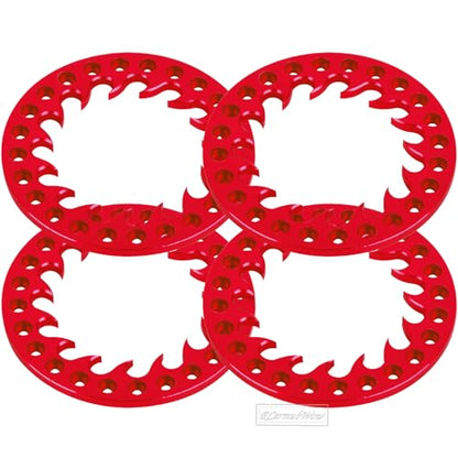 RC Metal 1.9 Beadlock Wheels Replacement Ring for 1/10 Crawler RC Car TRX4 SCX10 90046 90047,Alloy 1.9" Beadlock Rims Replacement Ring,4pcs,Red - color: Red(4pcs)