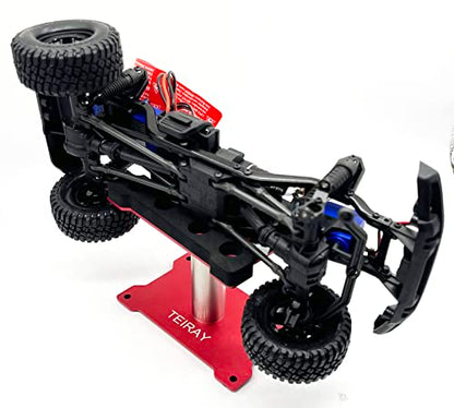 RC Car Work Stand Mat Repair Workstation Aluminum 360 Rotation Height Body Mounts for 1/16 1/18 1/24 SCX24 TRX4M Scale Cars Trucks RC car Display Stand (red) - color: Red