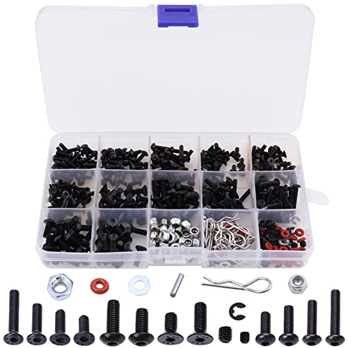 RC Car Tool Kit - Screwdriver Set (Flat/Phillips/Hex/Nut), Screws Kit, Pliers, Wrench, Repair Tools for 1/8 1/10 RC Cars, Compatible with Traxxas Arrma Axial Redcat