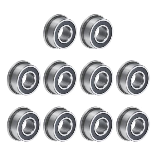 uxcell F686-2RS Flanged Ball Bearing 6x13x5mm Double Sealed Chrome Steel Flange Bearings, 10pcs - size: F686-2RS