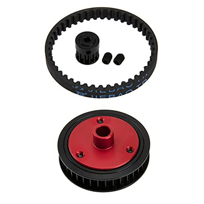 ShareGoo RC Car 3.2mm Belt Drive Transmission Gear System Upgrade Part Compatible with Axial SCX10 SCX10-II 90046 1/10 RC Crawler Car (Black) - color: Black