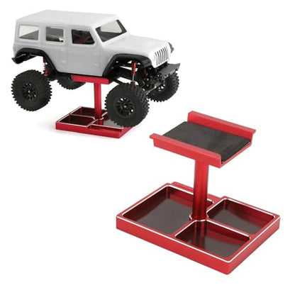 RC Car Work Stand with Magnetic Screw Trays for 1/18 1/24 RC Cars, Aluminum Alloy Repair Workstation Kit (#) - color: #1