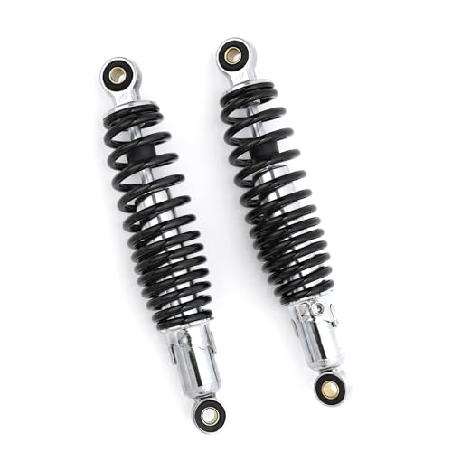 Minho Dual Rear Shock Absorbers with Adjustable Spring Preload in Heavy Iron Material Compatible with Chinese GY6 4-Stroke Engine Taotao ATV Go Kart,Black Color,270MM Length - size: 270mm
