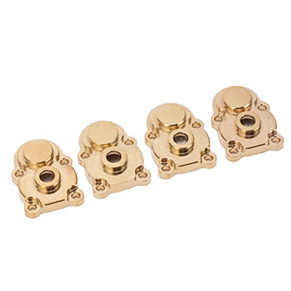 Alomejor 4Pcs RC Brass Steering Knuckle Cover Portal Cover RC Axle Gear Cover for FMS 124 FCX24 RC Crawler (Gold)