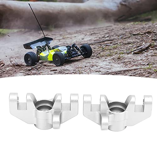 RC Steering Cup, 2pcs Aluminum Alloy Steering Cup Steering Knuckle Upgrade Accessories for LOSI Hammer Rey U4 Rock Racer 1/10 RC Car (Silver) - color: Silver