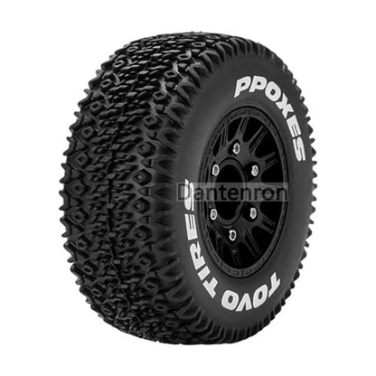 1/10 1/8 Truck Wheels and Tires 12mm 14mm 17mm Hex OD 4.41" RC Short Course Tires for 1:8 1:10 Off Road Truck Car Traxxas Slash 2WD 4×4 Rc4wd Arrma Senton Axial Losi Redcat 4PCS (Black) - color: Black
