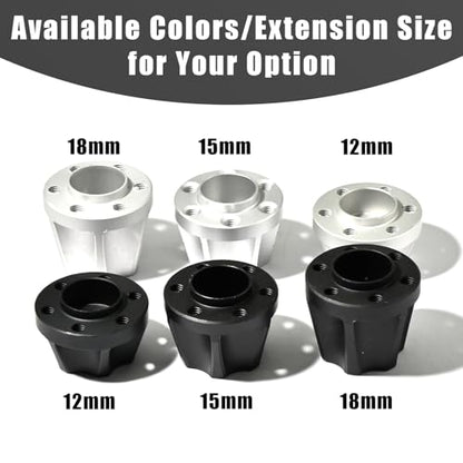 RC 12mm Metal Wheel Hex Hubs Extension Combiner Compatible with 1.9/2.2inchBeadlock Wheel Rim Axial SCX10 Traxxas TRX4 Wraith Gen7 Gen8 D90 CC01 1/10 RC Crawler, 4 Pcs - color: Silver, size: 12mm