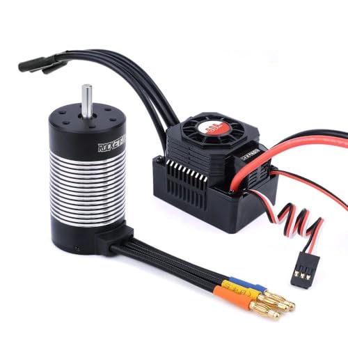 Surpass Hobby 3660 1400Kv Brushless Motor and ESC Shaft 3.175mm Brushless Motor ESC Combo fits 2S Battery for 1/10 Remote Control Car Truck(1400kv 60A) - style: 3660 Motor 1400kv +60A ESC