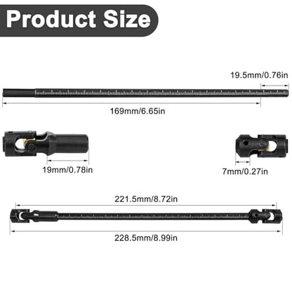 LRFHL 1/10 Crawler Driveshaft Stainless Steel, 68-229mm, Black | SCX10 Drive Shaft for 1/10 RC Crawler LCG Rigs Sportys Scalers Capra SCX10 Pro - color: Black