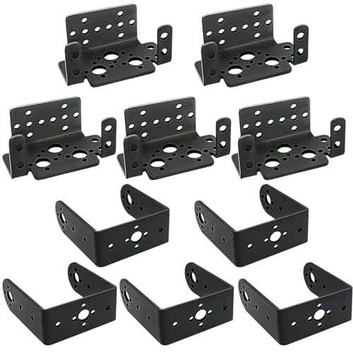 5Set Pan Tilt Servo Mount Bracket for MG995 MG996R S3003 U/L Shaped | Fits multiple servo models. Ideal joint accessory for humanoid robots, robotic vehicles and model boats assembly - style: 5 Sets Servo Bracket