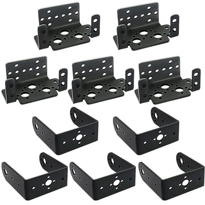 5Set Pan Tilt Servo Mount Bracket for MG995 MG996R S3003 U/L Shaped | Fits multiple servo models. Ideal joint accessory for humanoid robots, robotic vehicles and model boats assembly - style: 5 Sets Servo Bracket