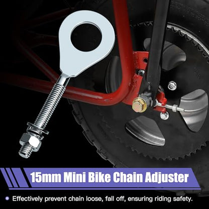 14mm 225mm Front Axle Kit + 325mm Mini Bike Rear Axle for CT200U | 14mm Rear and Front Axle Kit Compatible with Coleman CT200U Minibike 196CC 200CC 6.5HP Engine Parts 15mm Chain Adjuster - color: gold