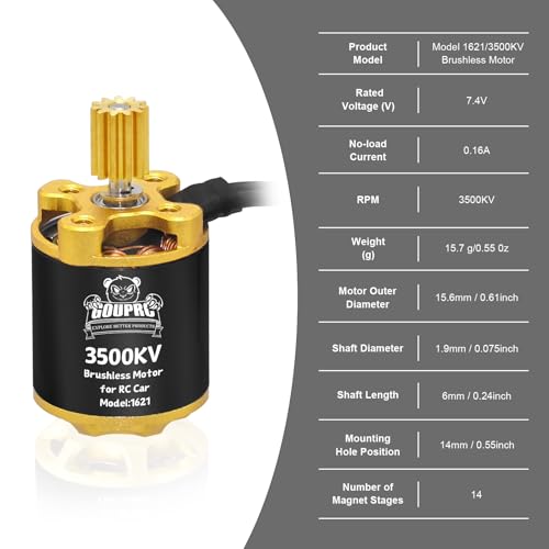 GOUPRC Upgrade 30A Brushless ESC & 3500KV Outrunner Brushless Motor for 1/18 TRX4M/ Ascent-18 Redcat RC Crawler Car Buggy Trcuck - style: For Both TRX4M & Redcat 1/18