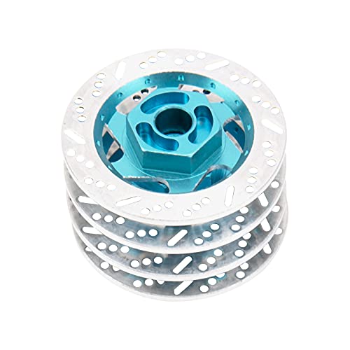 4Pack ShareGoo Metal 12mm Hex Hub Wheel Rim Tires Brake Disc Compatible with Traxxas Tamiya HSP HPI Redcat Racing 1/10 RC On-Road Car (Sky Blue) - color: Sky Blue