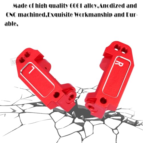 Upgrades Parts for 1/10 Slash VXL 2WD/Stampede VXL 2WD/Rustler VXL 2WD/Bandit VXL 2WD,Aluminum Front Steering Block Knuckles & C-Hubs Caster Blocks & Rear Hubs Hops Up,Red - color: Red(upgrades Parts)