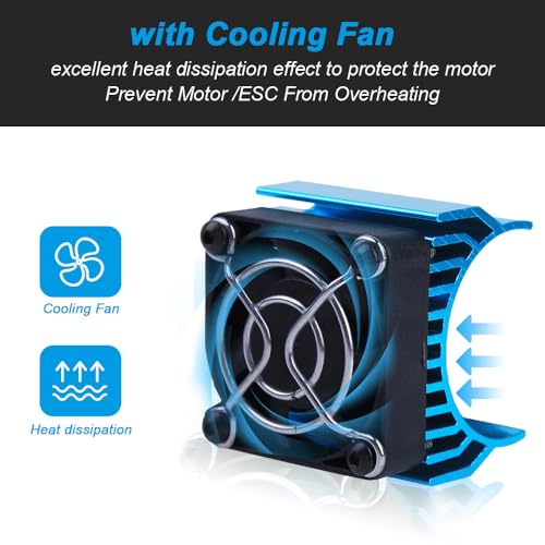 Super Brushless Motor Heatsink with Cooling Fan RS540 550 540 Size 5-6V Electric Engine Heat Sink for Remote Control RC Car Truck Buggy Crawler