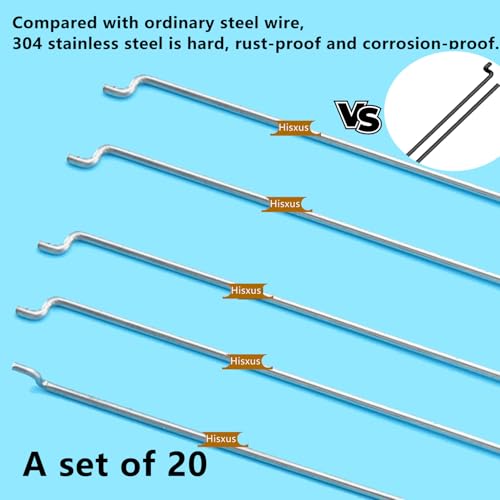 20Pcs Adjustable Pushrod Connector Linkage Stopper 1.3mm + 20Pcs Nylon Control Horns 21x10 mm + 20Pcs 304 Stainless Steel 1.2x260mm Z Push Rods Parts, Compatible for RC Airplane Plane Boat - style: 1.2 x 260mm