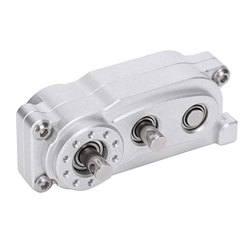 1/10 RC Transfer Case Replacement, Metal Chassis Frame Accessory, CNC Machined Aluminum Alloy Gearbox for 313mm Wheelbase Crawler Car, High Performance Upgrade Part with Anodized S (Silver) - color: Silver