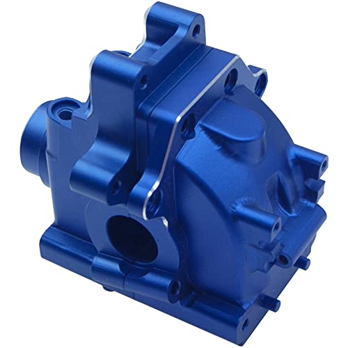 Metal Front/Rear Gearbox Housing Bulkhead Differential Gear Box Cover Case # 9529 Compatible with Traxxas 1/8 Sledge 4WD 95076-4 RC Monster Truck Upgarde Parts (Blue) - color: Blue